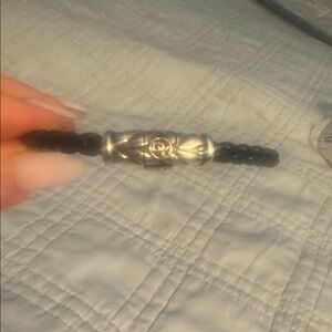 David Yurman Mens/unisex Black and Silver Bracelet